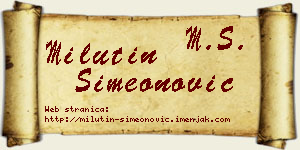 Milutin Simeonović vizit kartica